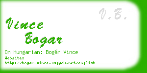 vince bogar business card