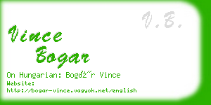 vince bogar business card